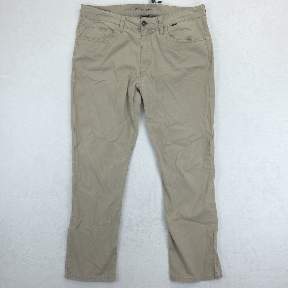 Travis Mathew Pants Mens 36X30 Open To Close Golf Stretch 5 Pocket Active Khaki